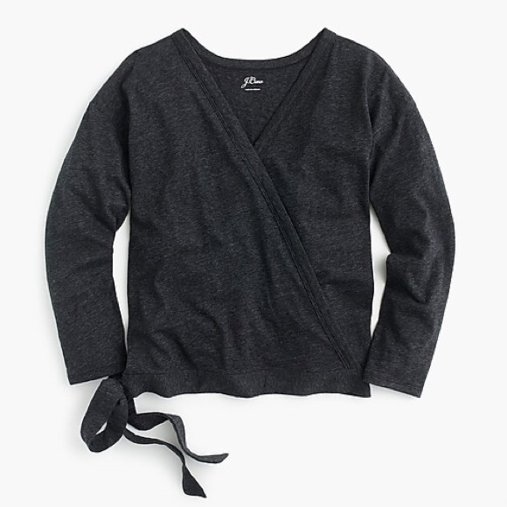 JCrew Wrap Top - Heather Gray